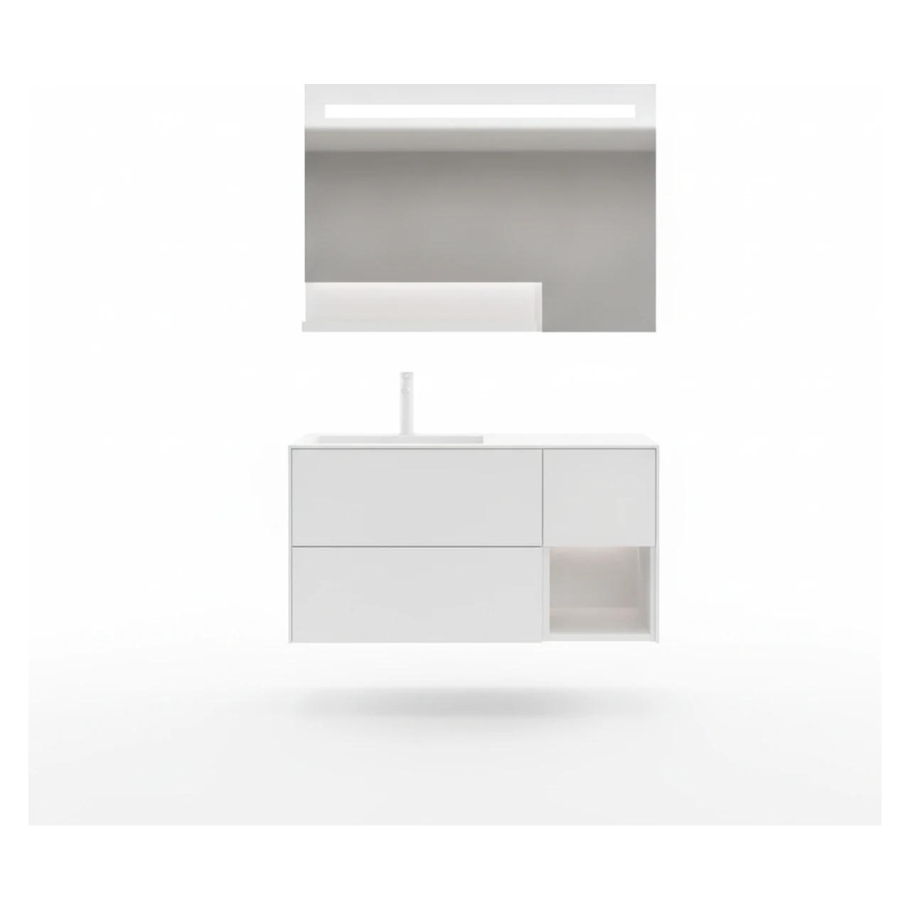 Orka Milano 100 Cm Mat Beyaz Banyo Dolabı Takımı - 5008190 2