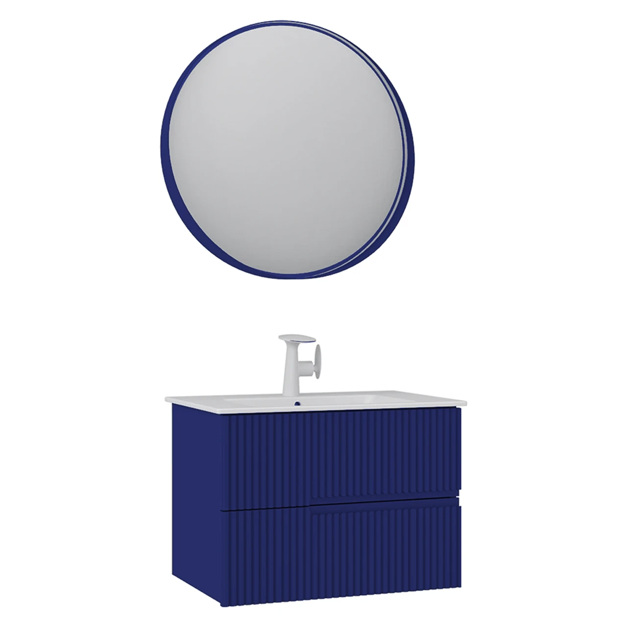 Orka Moonlight 70 Cm Mat Lacivert Banyo Dolabı Takımı - 5003383