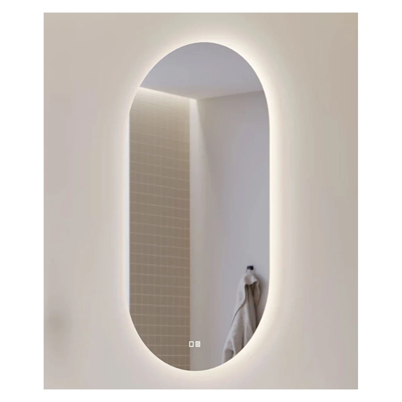 Orka Thetis 55x100 Cm Oval Buğu Çözücülü LED'li Ayna