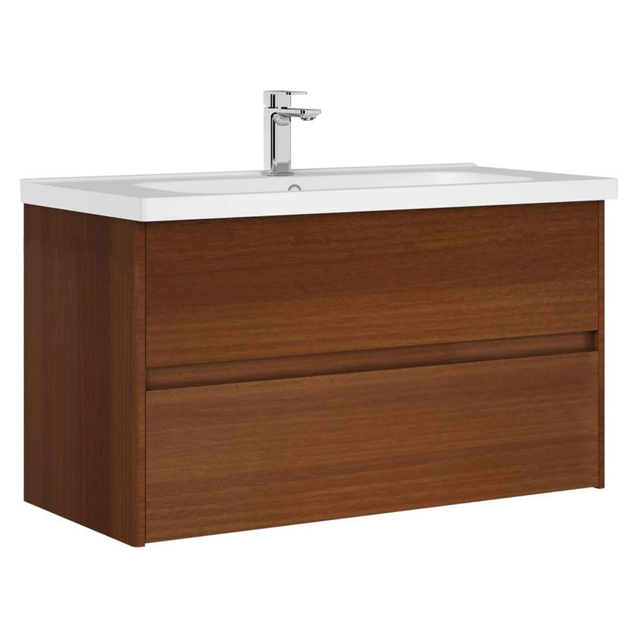 Orka Düden 80 Cm Odeon Kızıl Ceviz Çekmeceli Banyo Dolabı Takımı