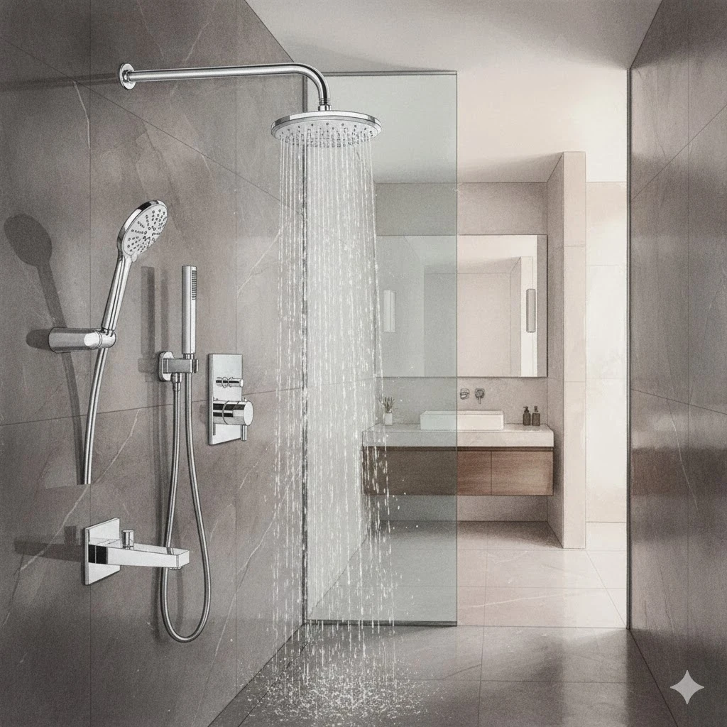 VitrA AquaControl Square Ankastre Termostatik Duş Seti Krom A49294 2