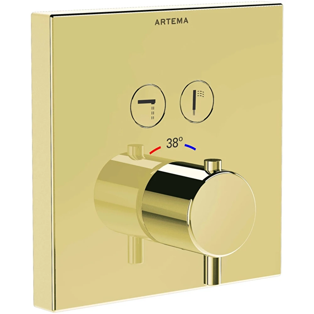 Artema AquaControl Square Soft Altın Ankastre Termostatik Banyo Bataryası - A4274674