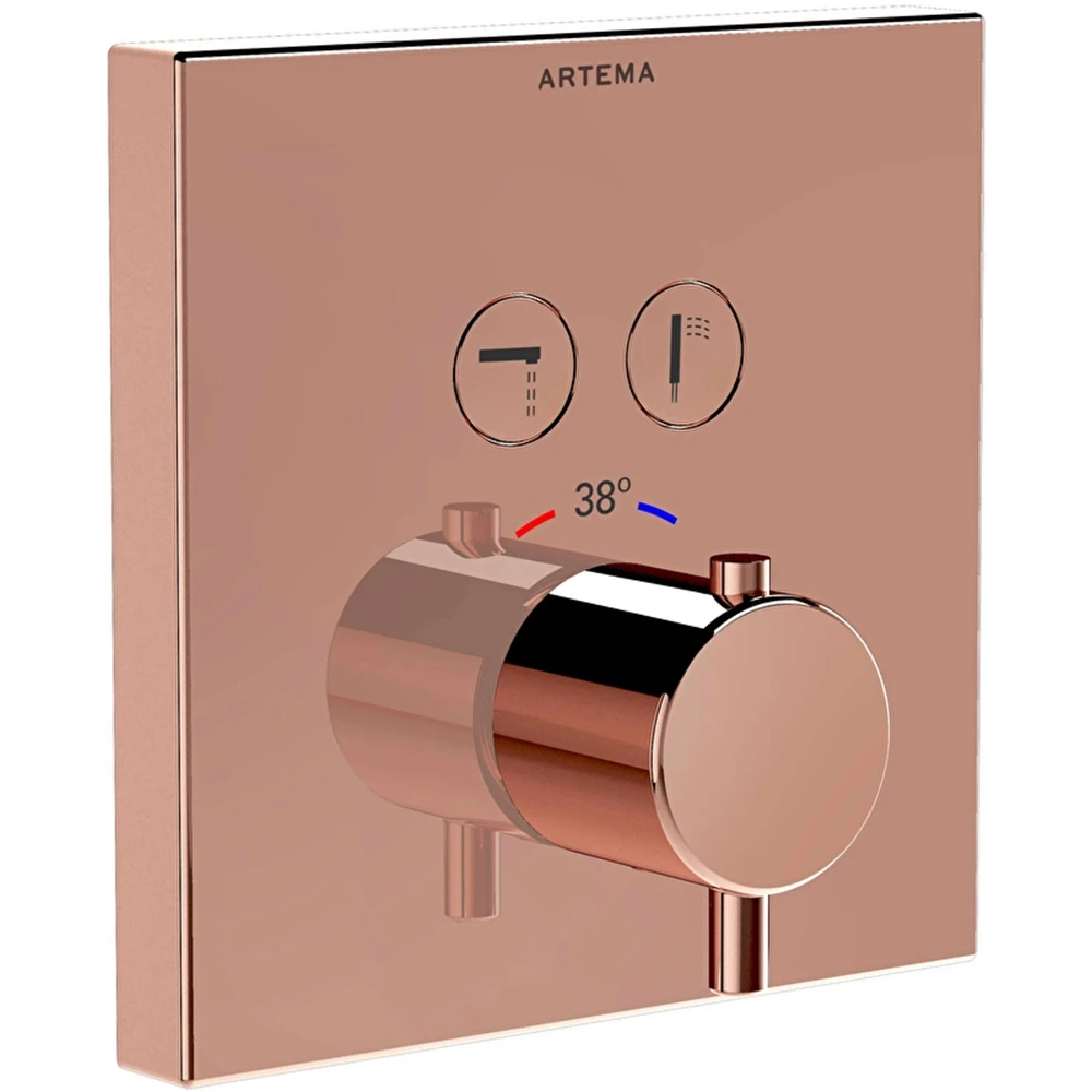 Artema AquaControl Square Soft Bakır Ankastre Termostatik Banyo Bataryası - A4274629