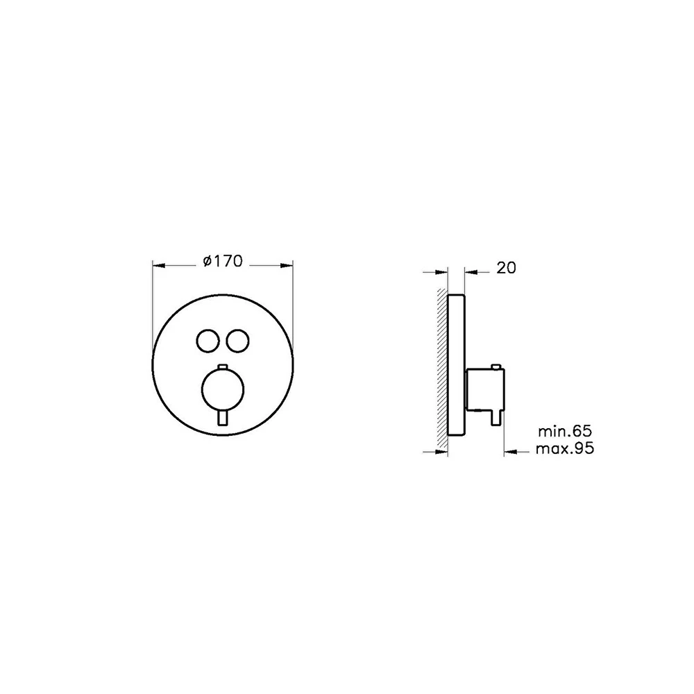 Vitra AquaHeat Ankastre Termostatik Banyo Bataryası A42718 4