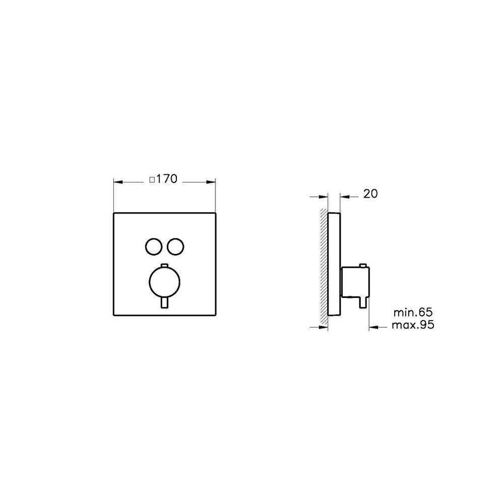 Vitra AquaHeat Mat Siyah Ankastre Termostatik Banyo Bataryası A4274636 2
