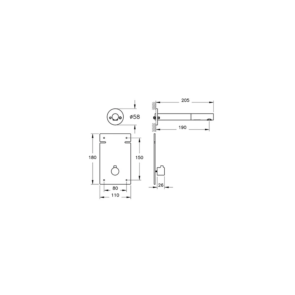 Vitra Aquasee Origin Temassız Uzun Ankastre Lavabo Bataryası A47111 2