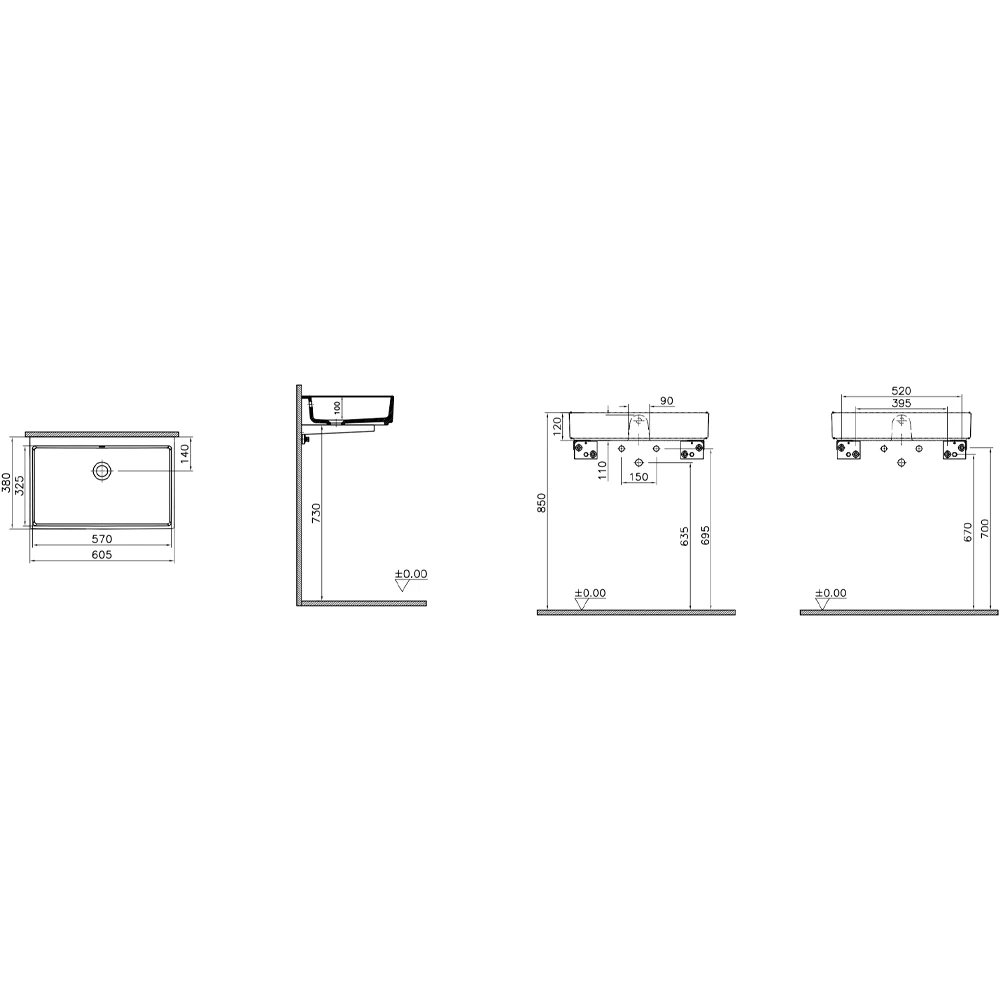 Vitra Archiplan 60x38 Cm Lavabo - 7404B403-0012 2