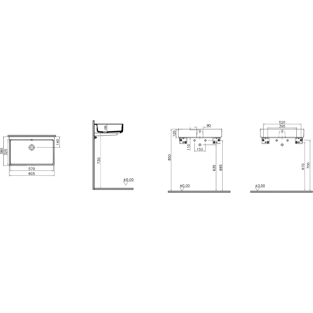 Vitra Archiplan 60x38 Cm Mat Terra Rosa Lavabo - 7404B477-1859 2
