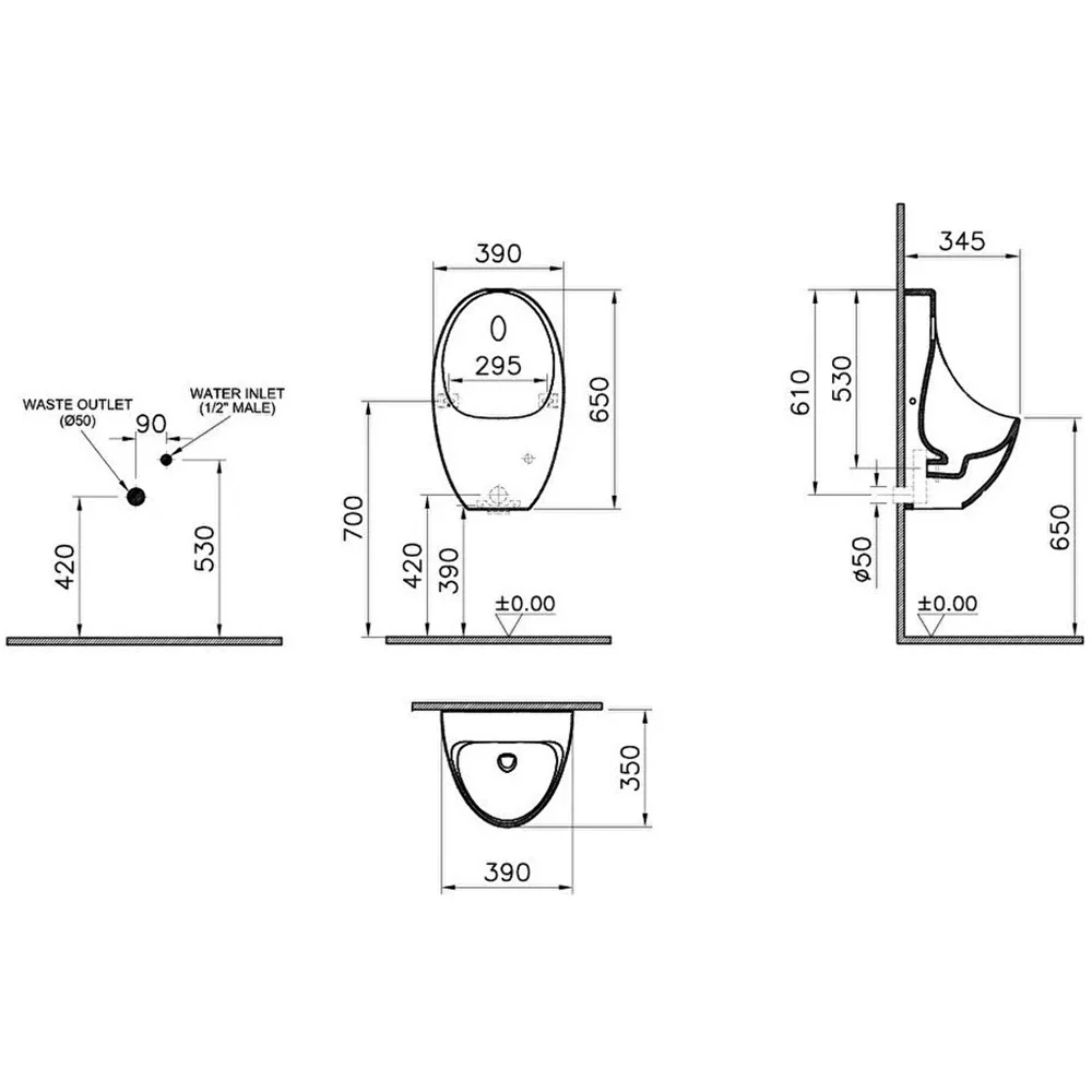 Vitra Arkitekt Rim-Ex Pilli Pisuvar 5999B003-5555 3