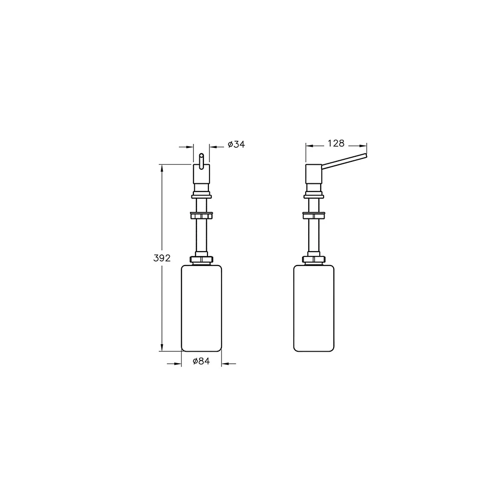 Vitra Arkitekta 1000 ml Ankastre Kilitlemeli Sıvı Sabunluk A44285 2