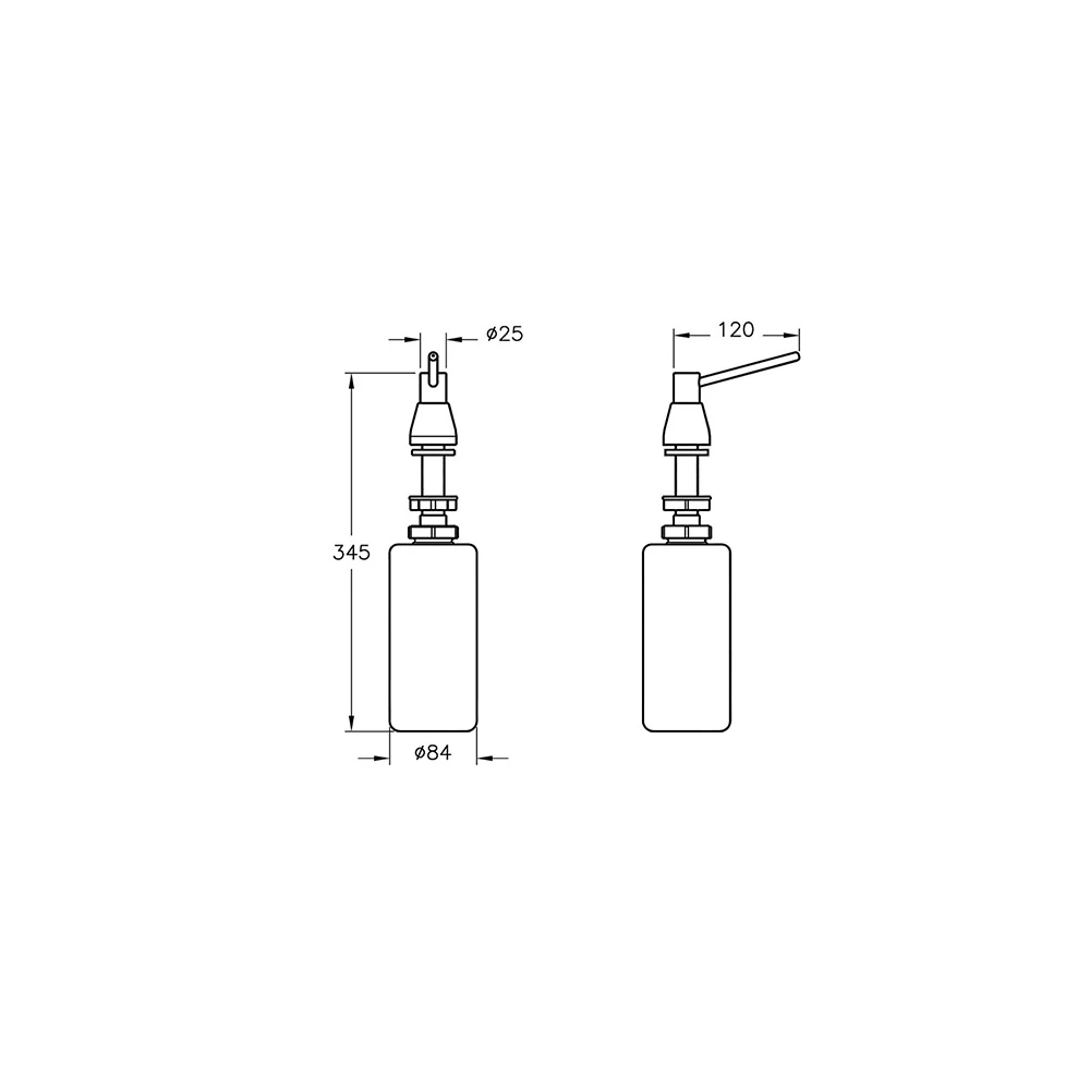 Vitra Arkitekta 1000 ml Ankastre Kilitlemesiz Sıvı Sabunluk A44047 2