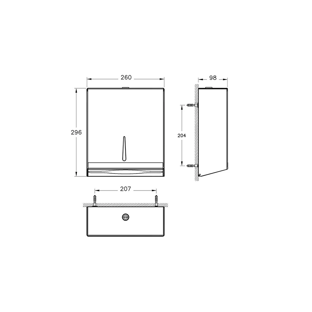 Vitra Arkitekta Paslanmaz Çelik Kağıt Dispenser A44351 2