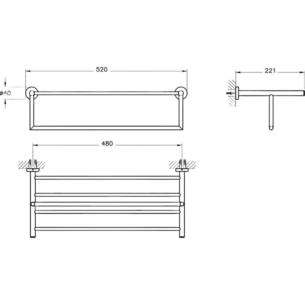 Vitra Base 200 Havlu Rafı - A44108 2