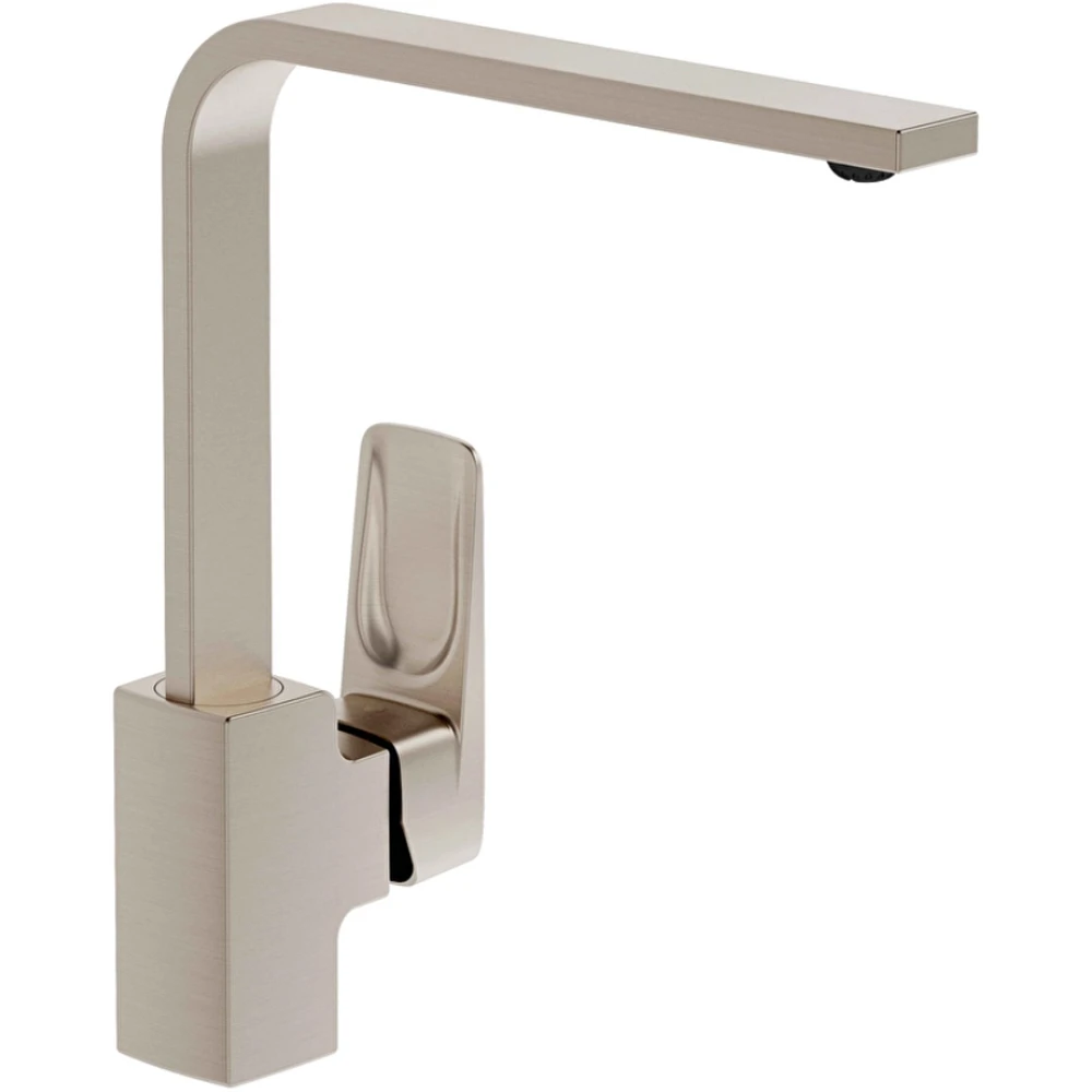 Vitra Blueco Root Square Fırçalı Nikel Eviye Bataryası - A4275334ENR