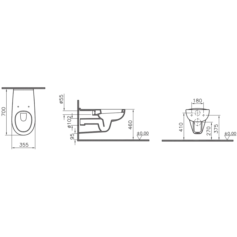 Vitra Conforma Özel İhtiyaç Asma Klozet - 5813L003-0850 3