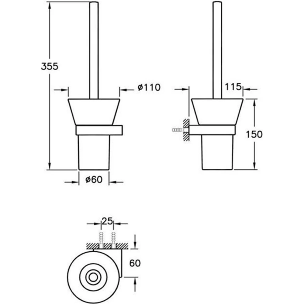 Vitra Diagon Tuvalet Fırçalığı - A44437 2