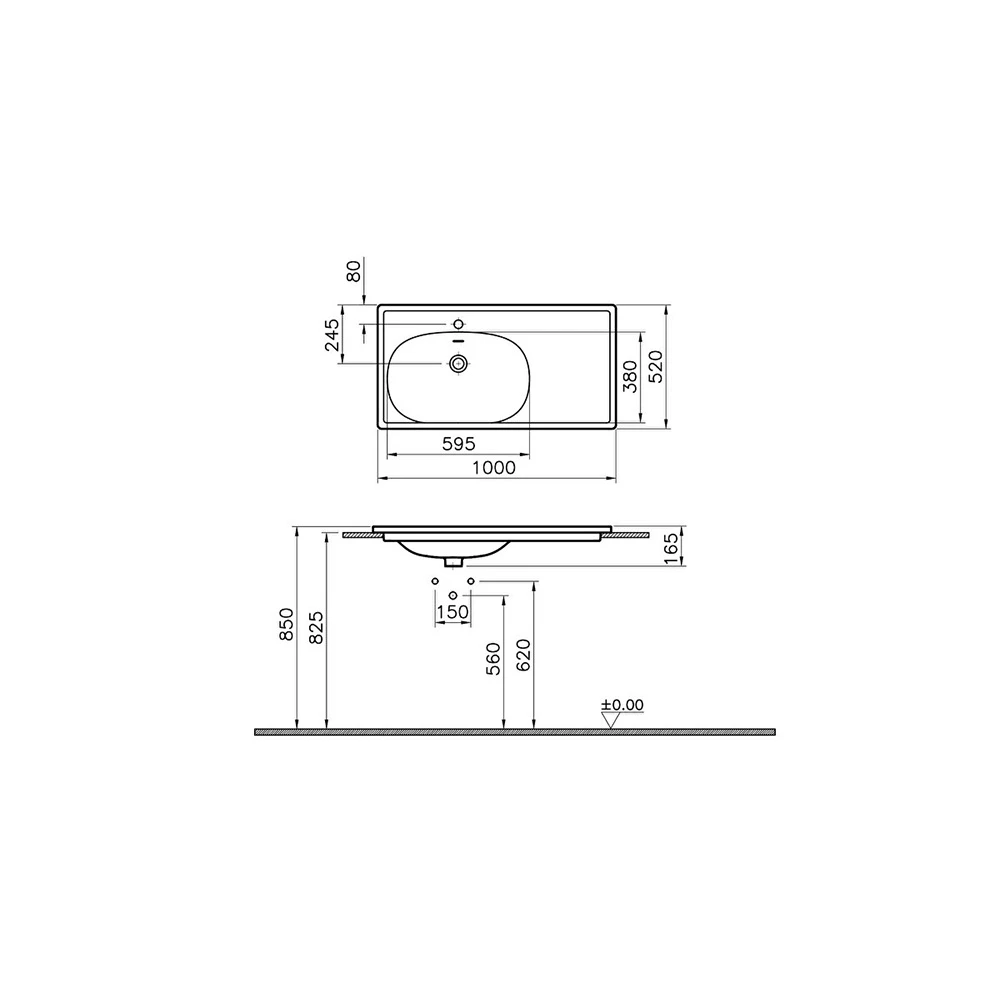 Vitra Equal 100x52 Cm Etajerli Lavabo 7243B403-0001 3