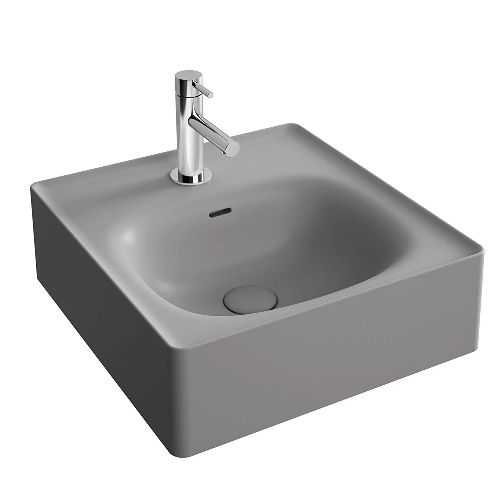 Vitra Equal 45x45 Cm Dikdörtgen Mat Taş Gri Çanak Lavabo 7240B476-0631