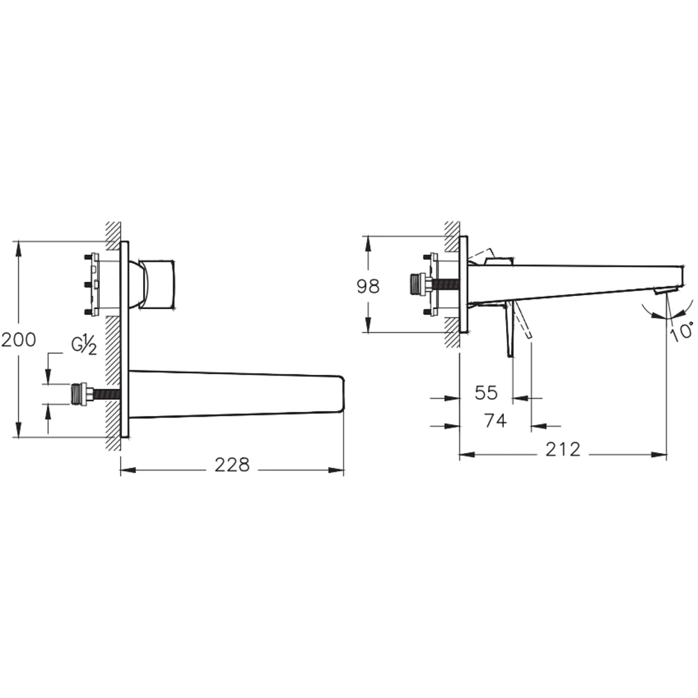 Vitra Flow Square Ankastre Lavabo Bataryası - A43180 2