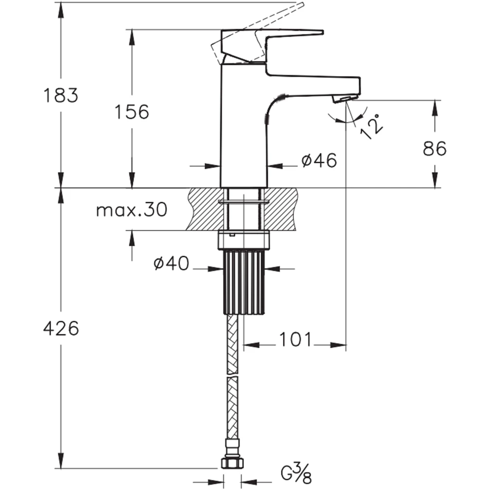 Vitra Flow Square BluEco Mat Siyah Lavabo Bataryası - A4304436ENR 2