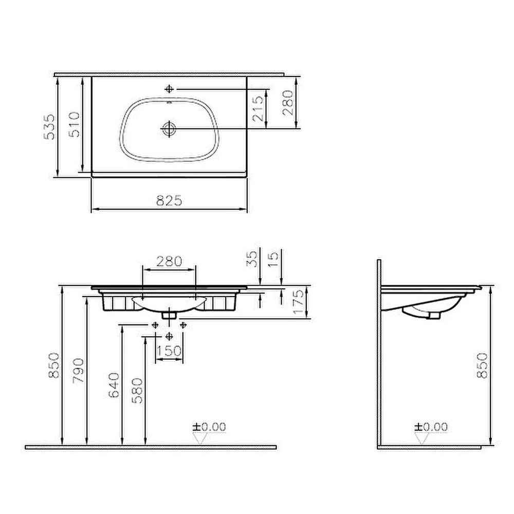 Vitra Frame 85x54 Cm Etajerli Lavabo 5708B403-0001 3