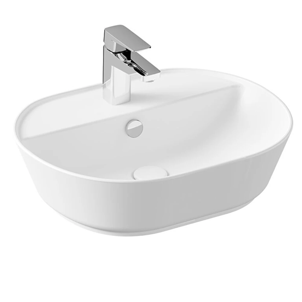 Vitra Geo 55x43 Cm Oval Mat Beyaz Çanak Lavabo 7428B001-0001