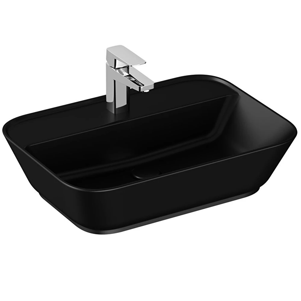 Vitra Geo 60x43 Cm Dikdörtgen Mat Siyah Çanak Lavabo 7426B083-0041