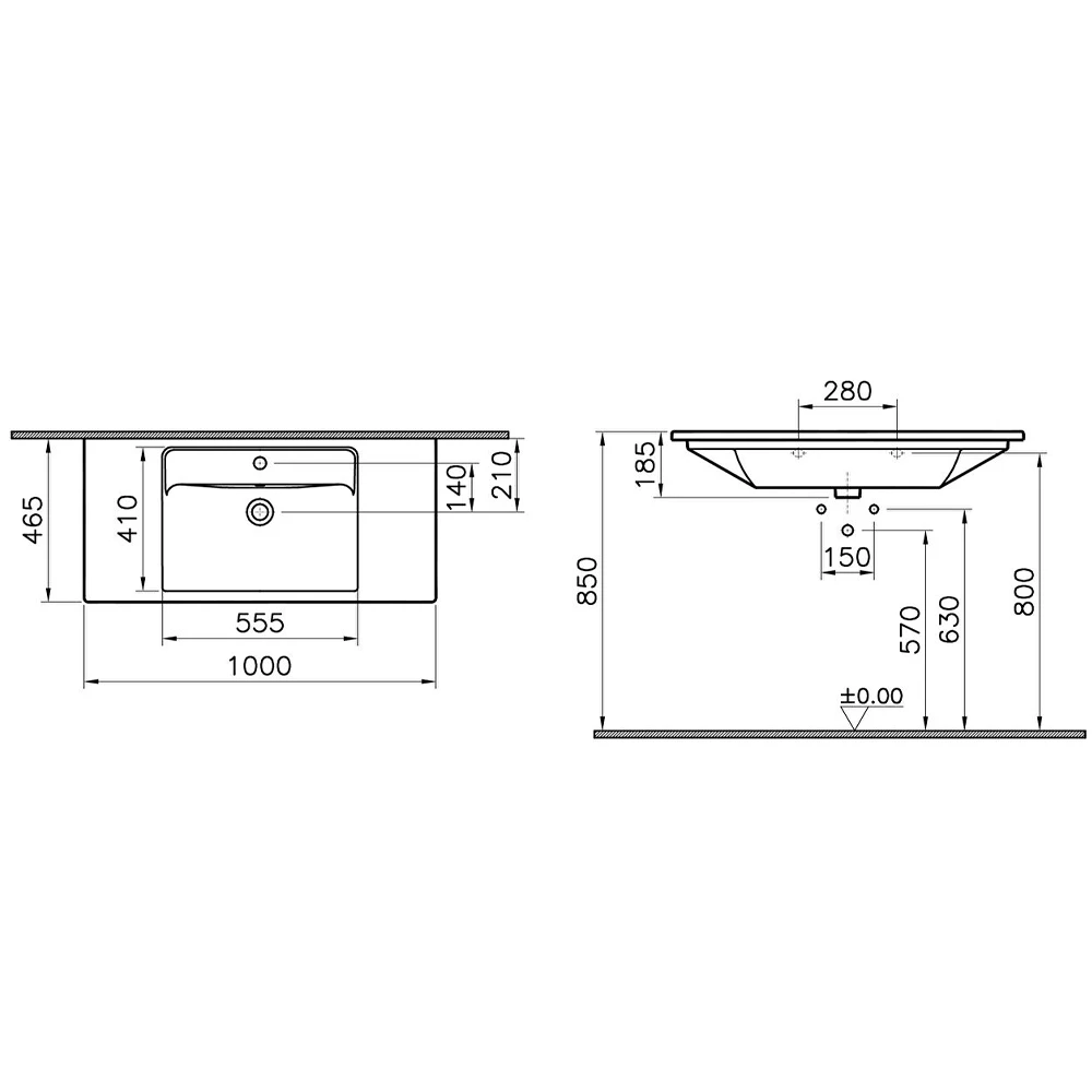 Vitra Integra 100x47 Cm Etajerli Lavabo 7057B003-0001 3