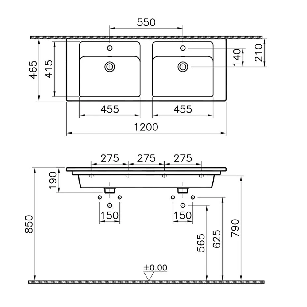 Vitra Integra 120x47 Cm Etajerli Lavabo 7038B003-0001 3