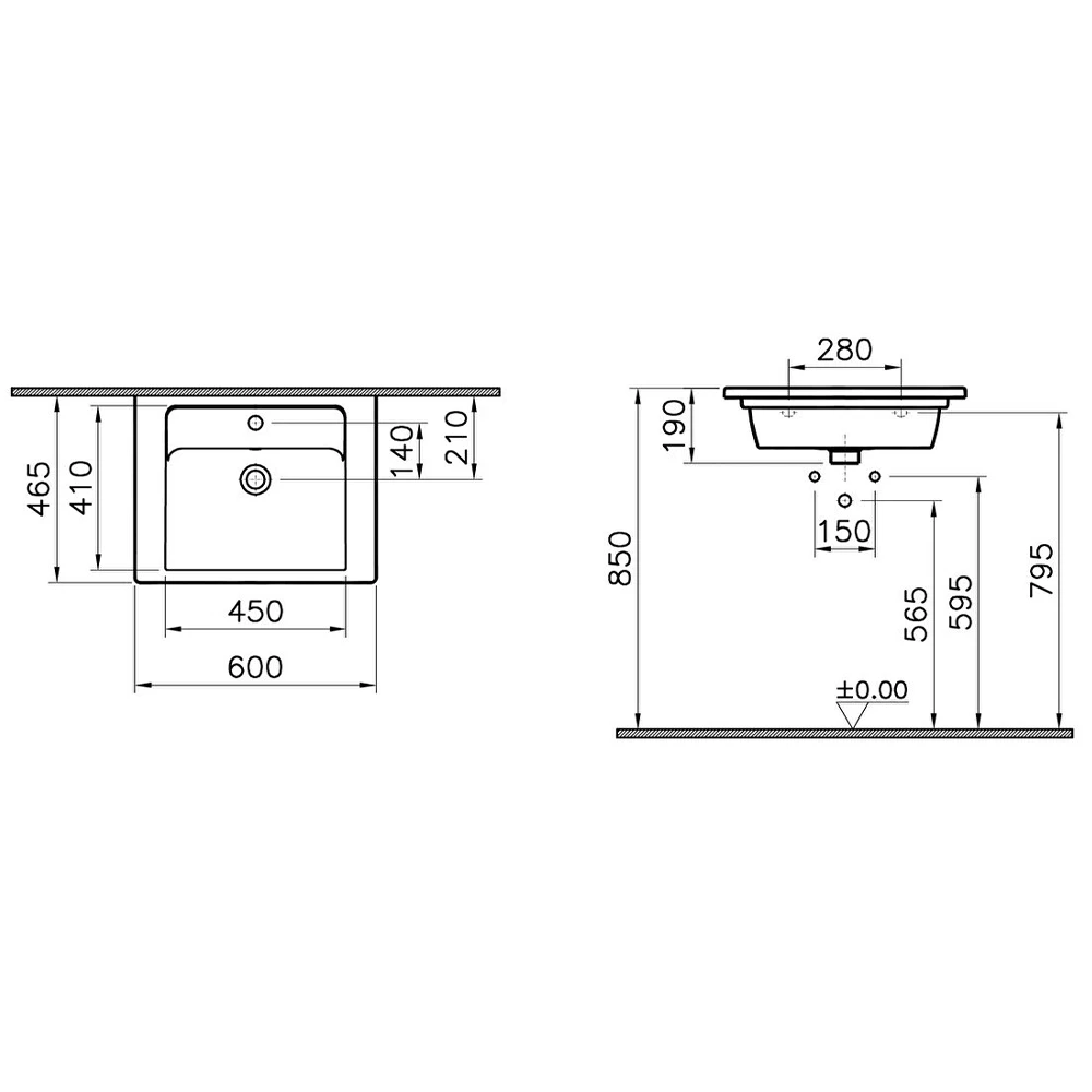 Vitra Integra 60x47 Cm Etajerli Lavabo 7055B003-0001 3
