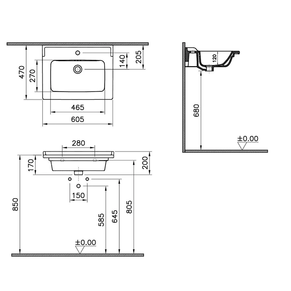 Vitra Integra Classic 60x46 Cm Etajerli Lavabo 7000B003-0001 3