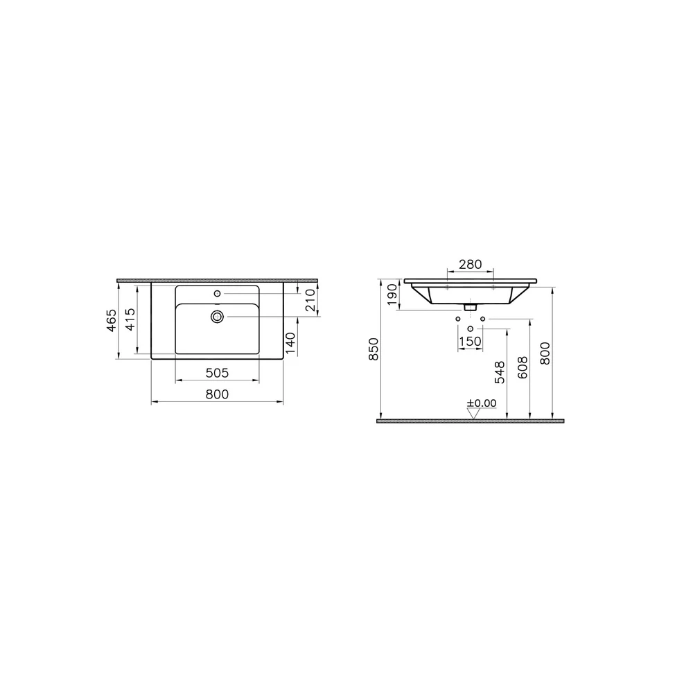 VitrA Integra Etajerli Lavabo 80x47 cm Beyaz 2