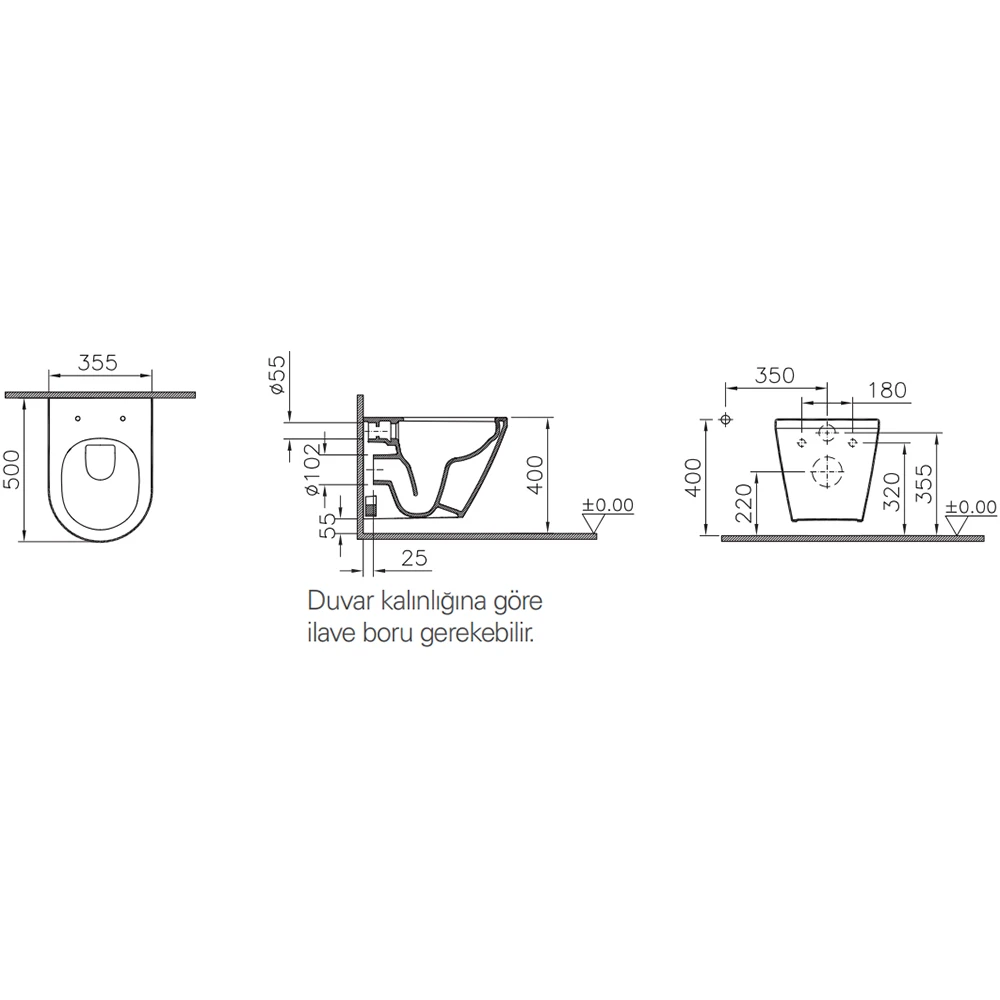 Vitra Integra Rim-ex Kanalsız Asma Klozet - 7040L003-0090 3