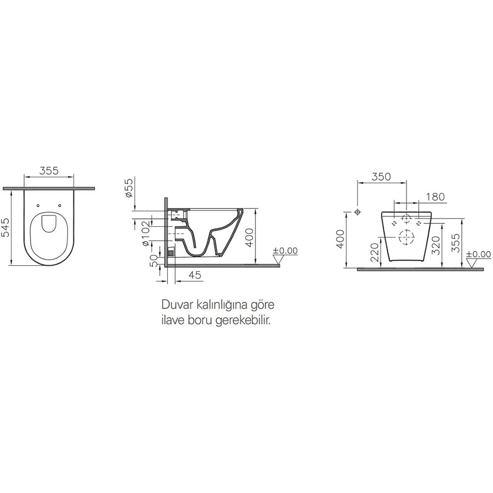 Vitra Integra Rim-ex Kanalsız Asma Klozet - 7041L003-0090 4
