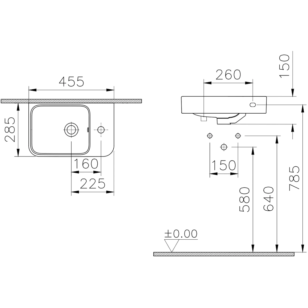 Vitra Integra Round 45x28 Cm Lavabo - 7898L003-0029 2