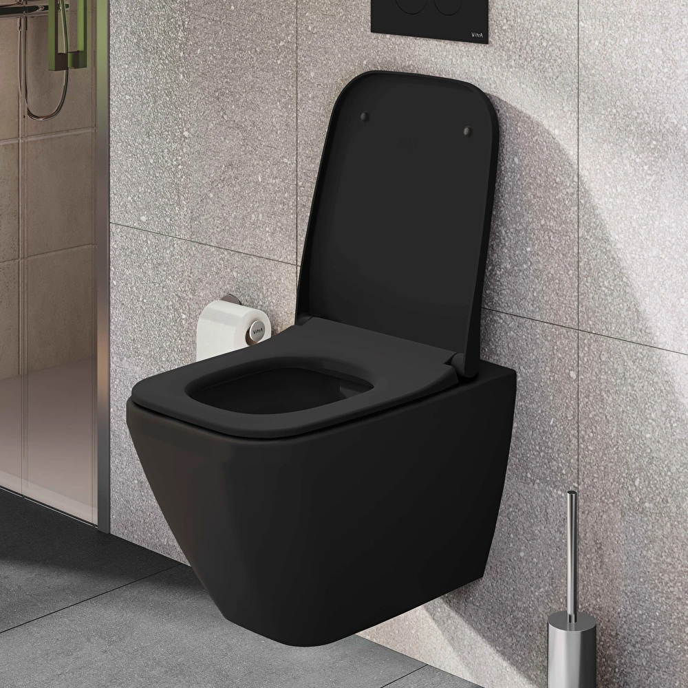Vitra Integra Square Slim Yavaş Kapanır Mat Siyah Klozet Kapağı - 191-483R009 3