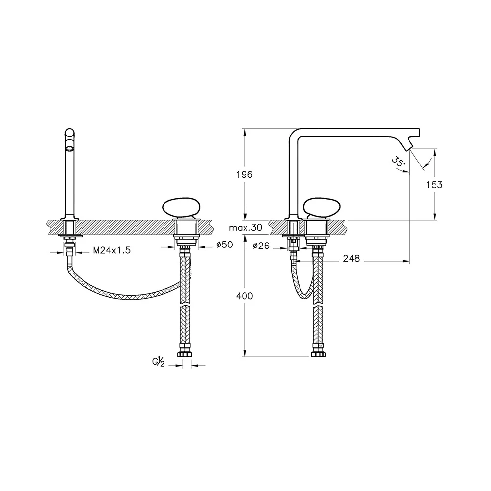 Vitra İstanbul Lavabo Bataryası A42304 3