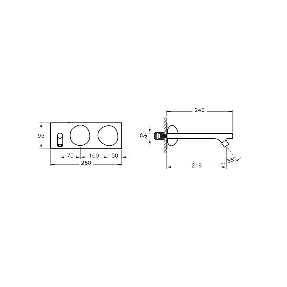 Vitra İstanbul Uzun Ankastre Lavabo Bataryası A42845 2