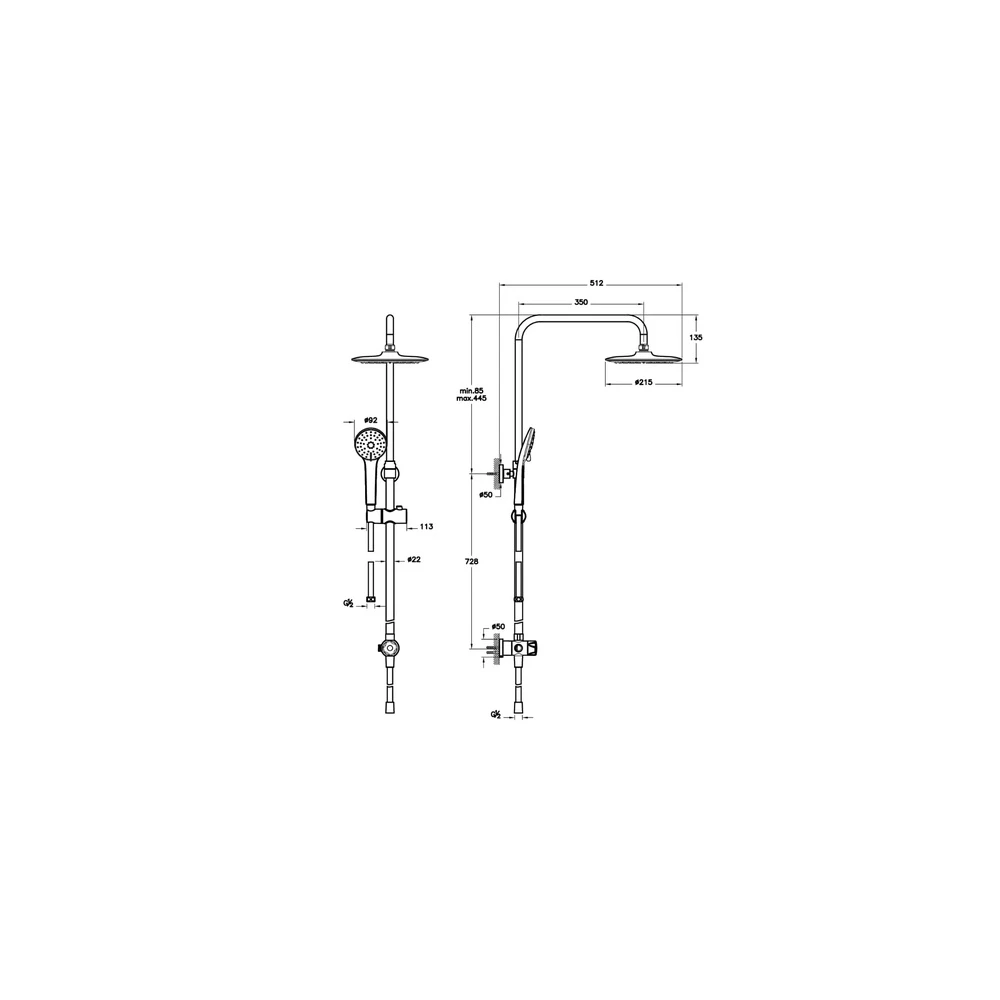VitrA Joy Duş Kolonu Mat Siyah A4579836 2