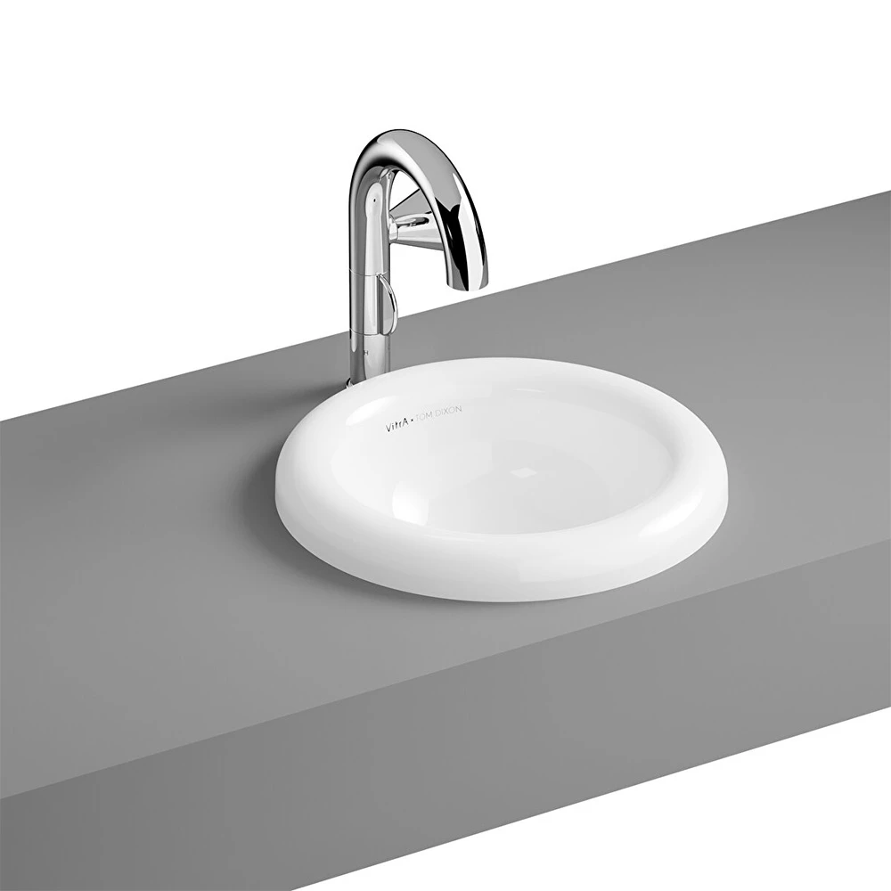 Vitra Liquid 40x40 Cm Yuvarlak Tezgahüstü Lavabo 7311B403-0016 2