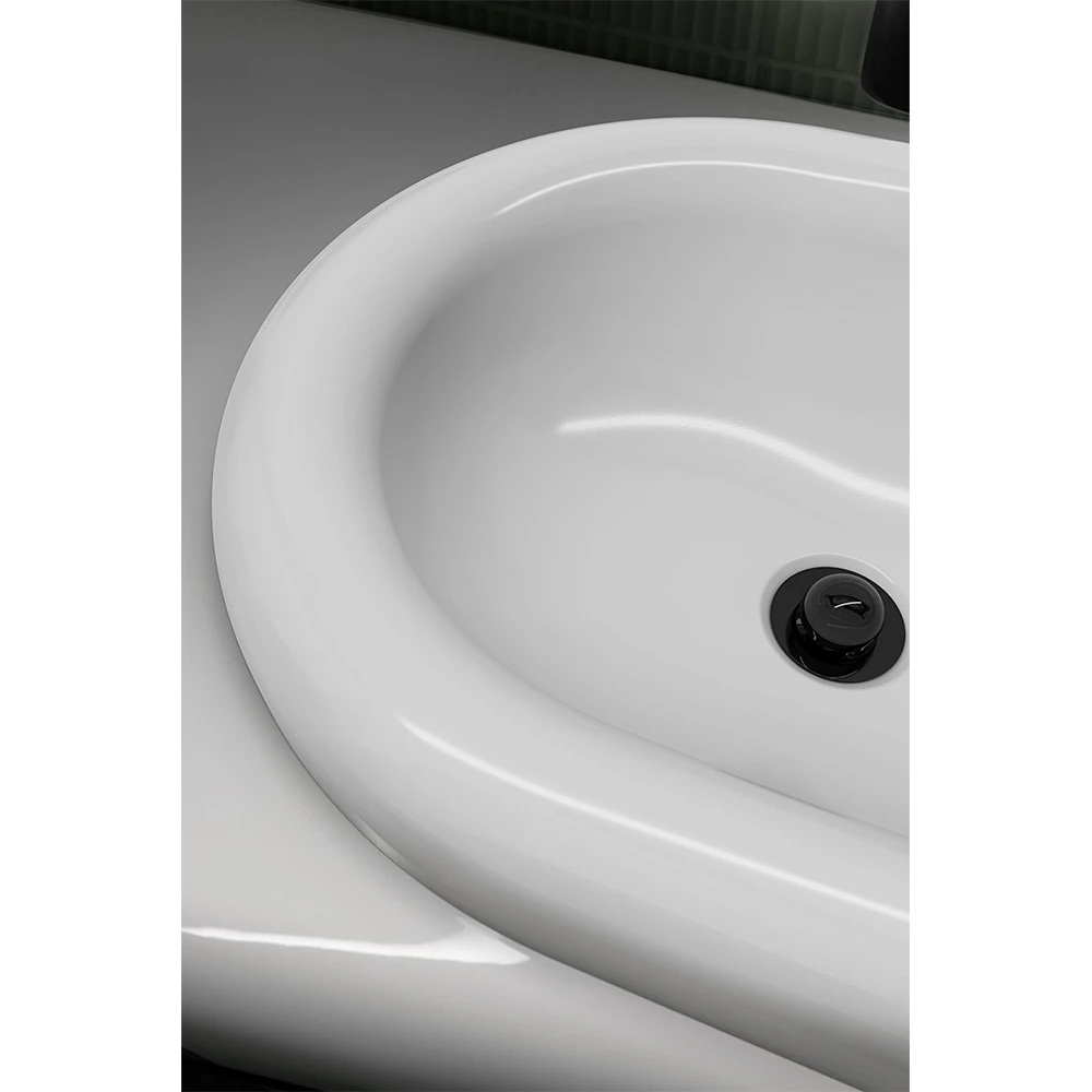 Vitra Liquid 53x40 Cm Oval Kompakt Tezgahüstü Lavabo - 7300B403-0016 3
