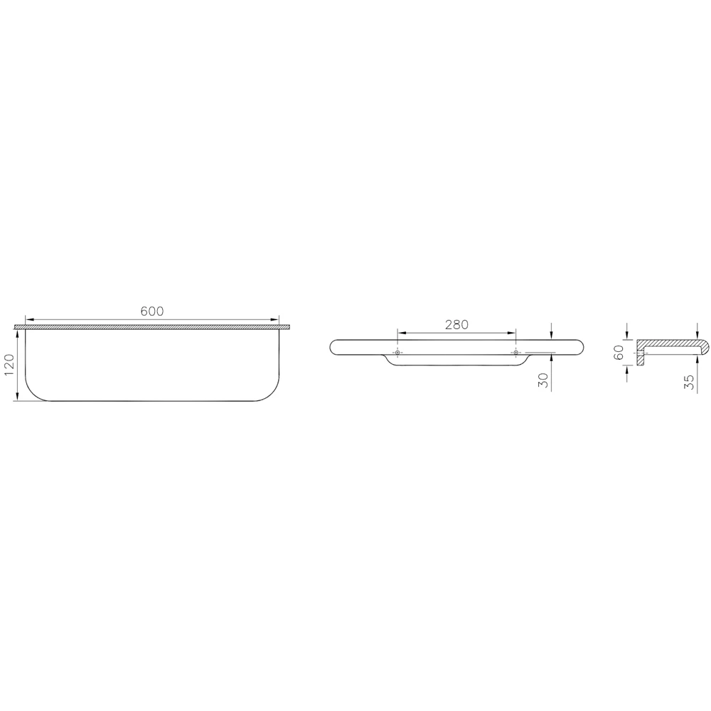 Vitra Liquid 60 Cm Seramik Raf - 7309B403-0155 2