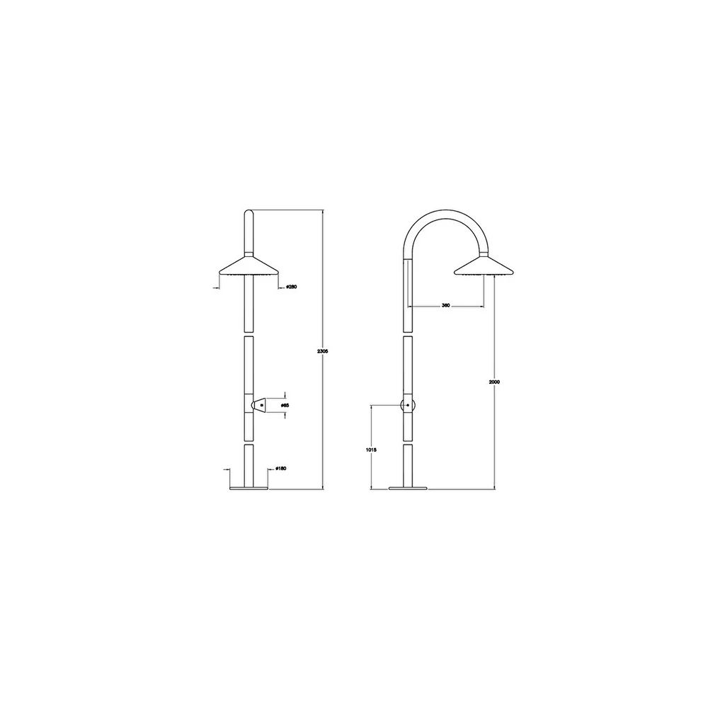 Vitra Liquid Açık Hava Yerden Paslanmaz Çelik Duş Kolonu A42778 2