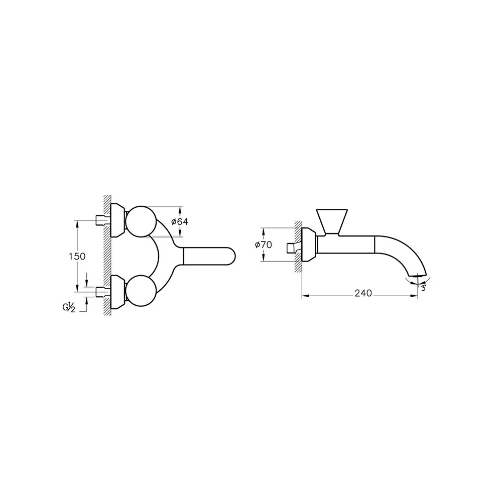 Vitra Liquid Duvardan Parlak Siyah Lavabo Bataryası A4274839 3