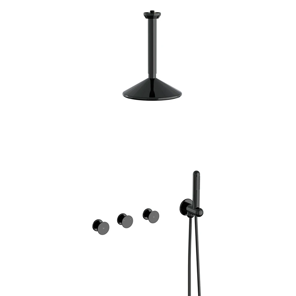 Vitra Liquid Parlak Siyah Ankastre Duş Seti A4277739