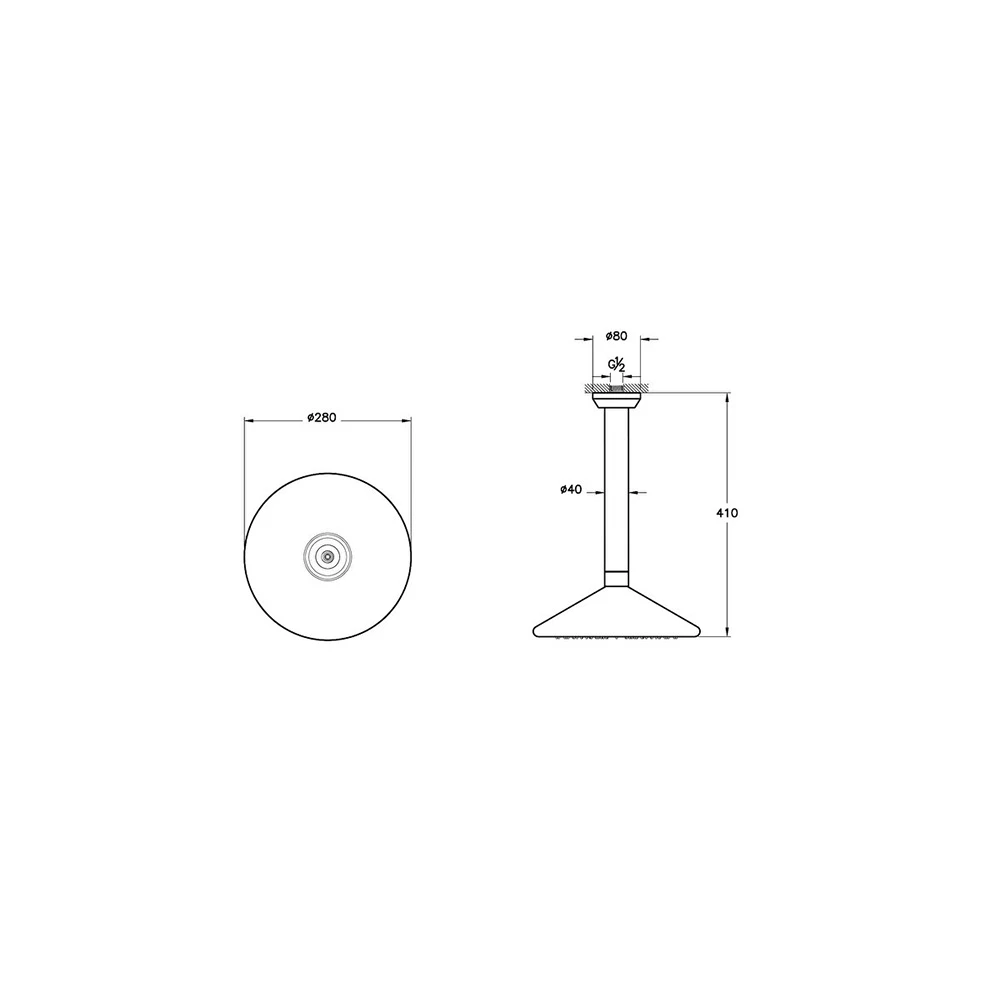 Vitra Liquid Parlak Siyah Duş Başlığı A4575039 2