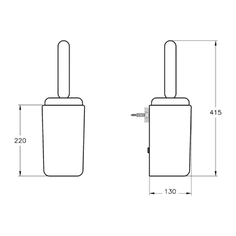 Vitra Liquid Parlak Siyah Tuvalet Fırçalığı A4456639 2