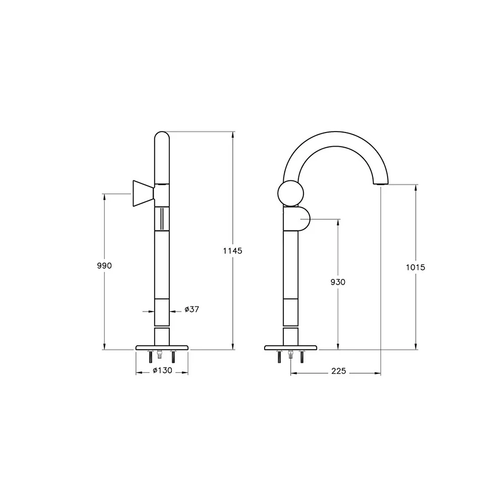 Vitra Liquid Parlak Siyah Yüksek Lavabo Bataryası A4277639 2