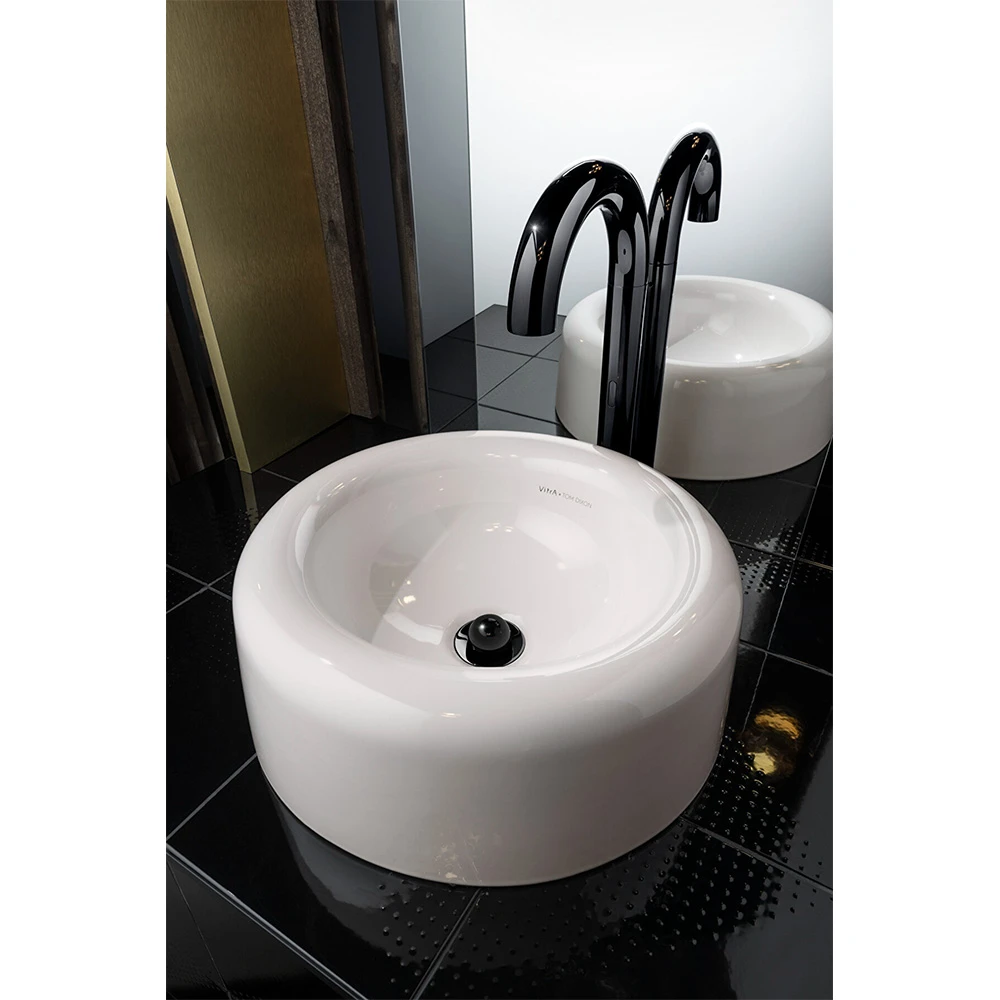 Vitra Liquid Temassız Elektrikli Çift Su Girişli Parlak Siyah Yüksek Lavabo Bataryası A4278939 2