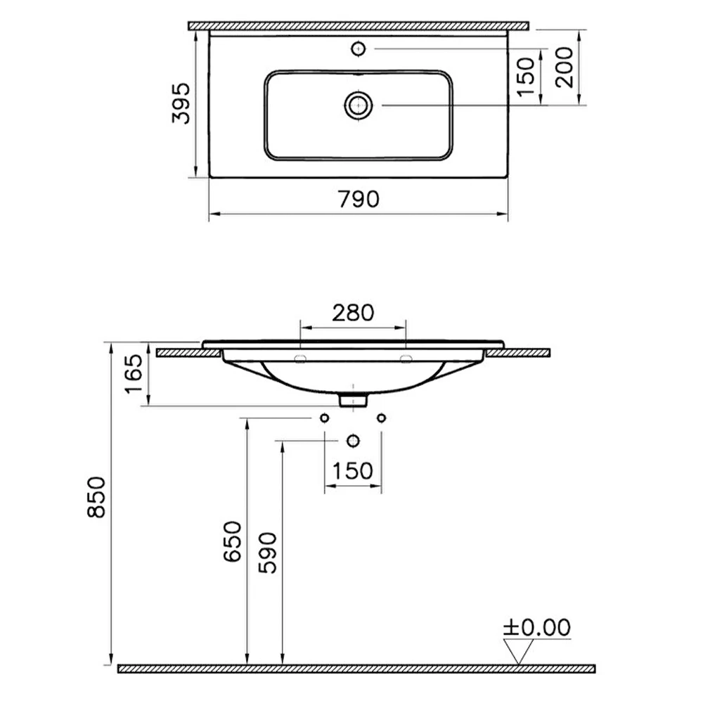 Vitra Mia 80x40 Cm Etajerli Lavabo 7462L003-0001 2